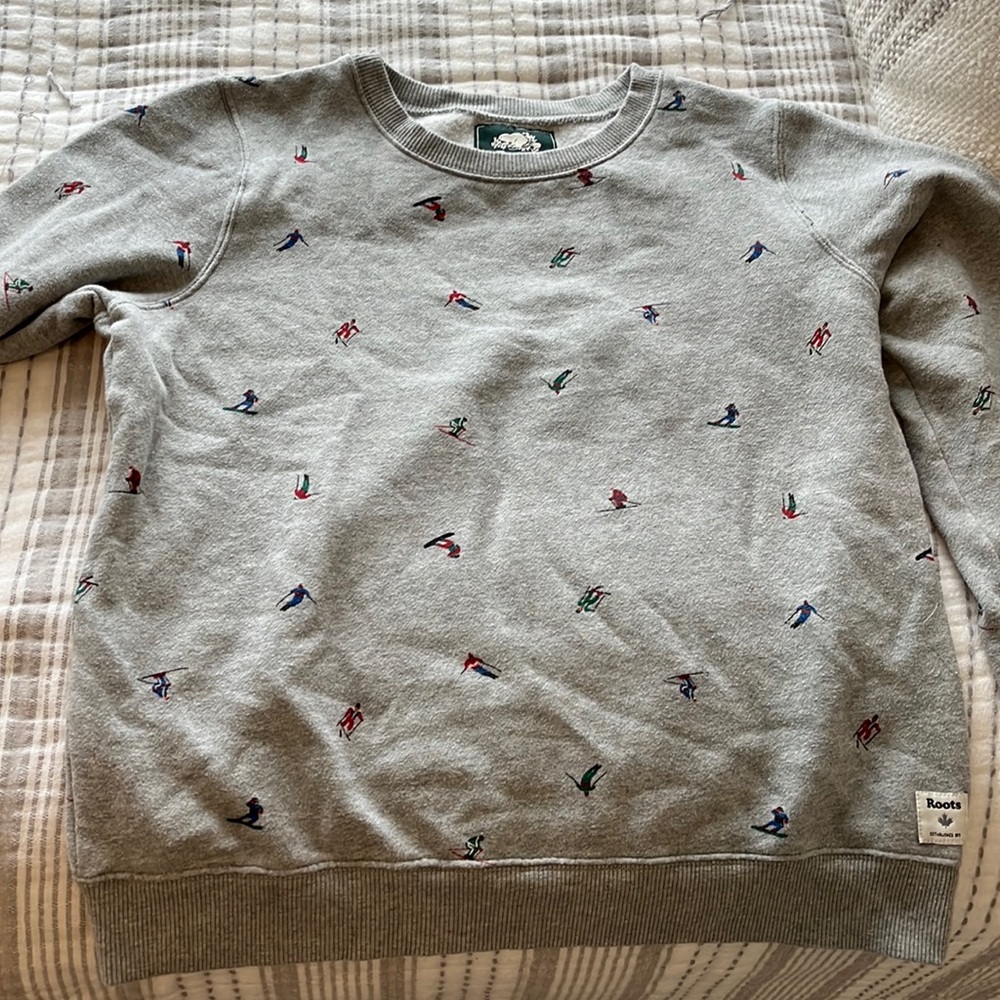 Roots gray ski sweater